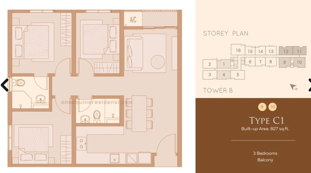 One Equine Type D floor plan in Taman Equine, Seri Kembangan, Selangor
