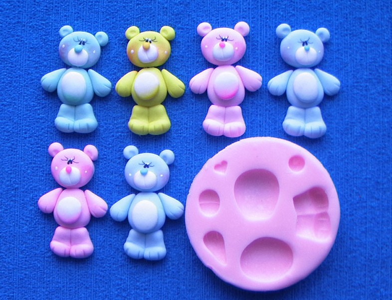 Molde en Silicona Oso cariñoso para fondant y pasta o fomi