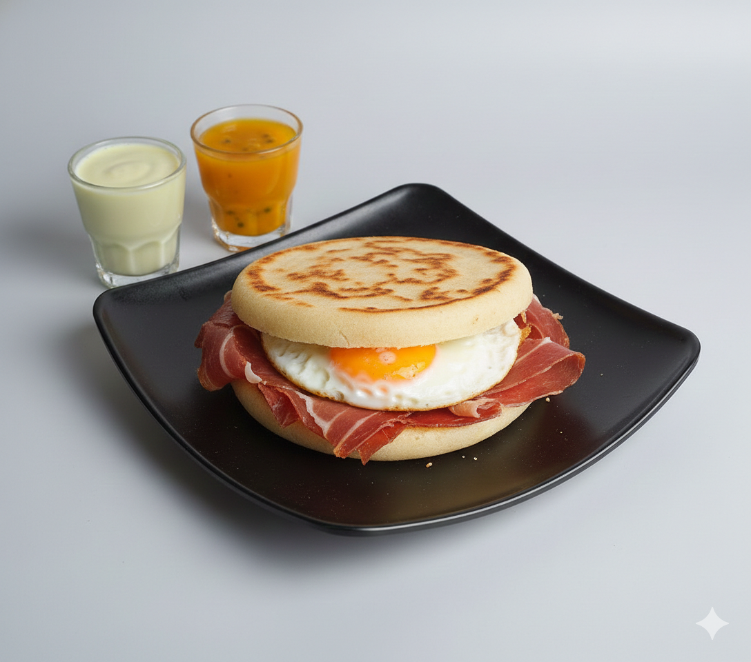 Arepa De Jamón Serrano Y Huevo