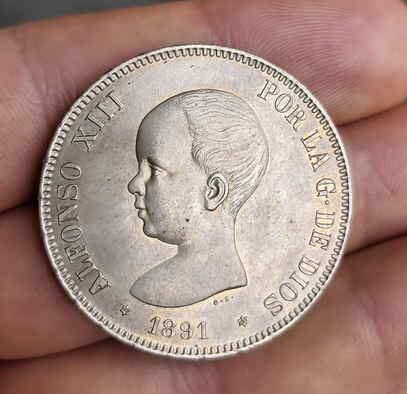 5 pesetas 1891. Alfonso XIII  20200607-142502