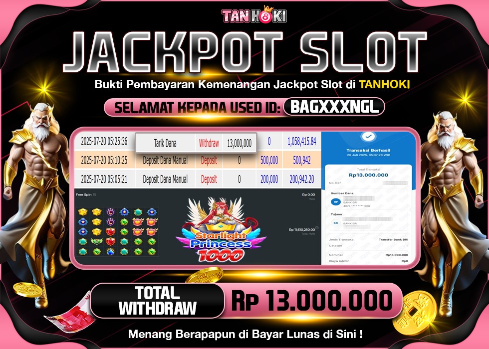 TANHOKI JACKPOT SLOT STARLIGHT PRINCESS 1000    Rp.13.000.000,- LUNAS