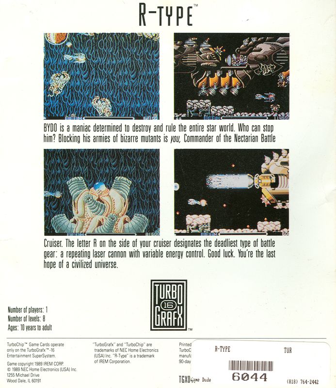 The original arcade R-Type from 1987 and the 1988 port to PC