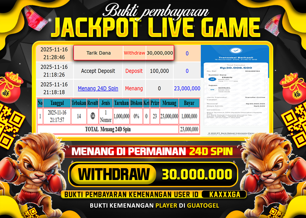 BUKTI JACKPOT LUNAS GUATOGEL