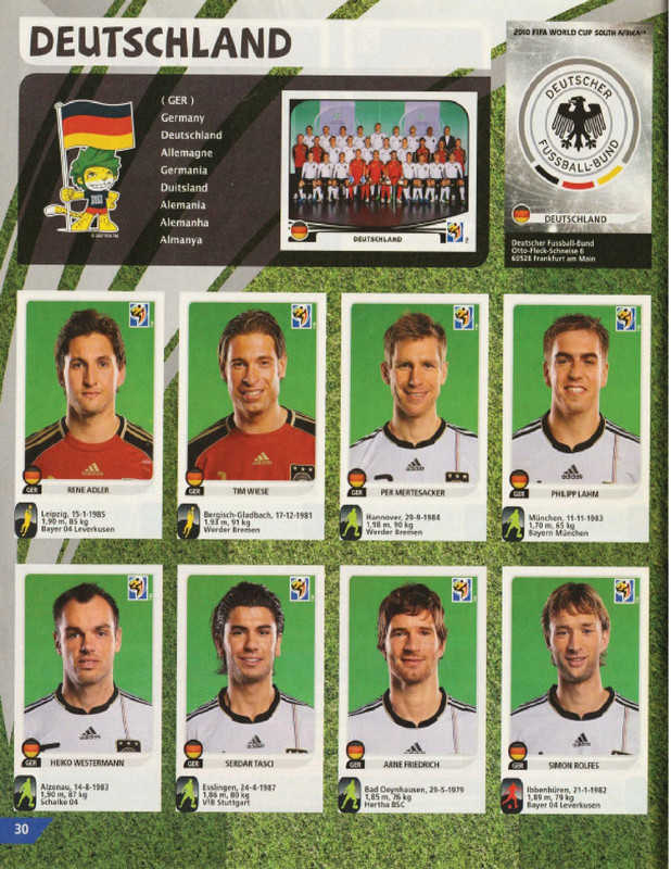 Album Panini Sudáfrica 2010-30