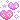 sparkling pink and purple hearts