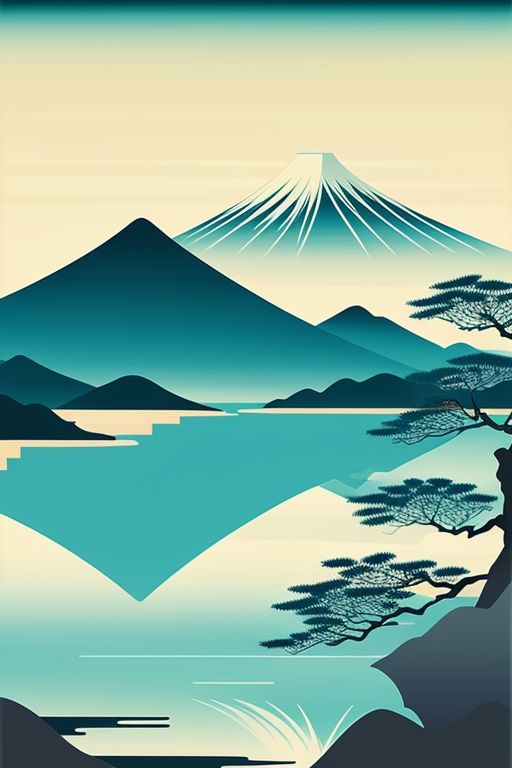 Painting-of-a-lake-with-trees-2