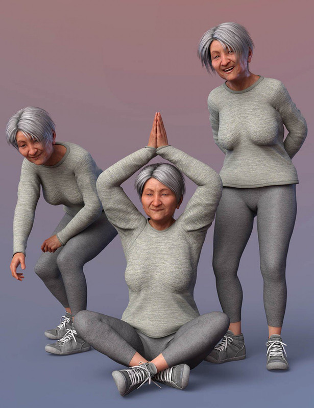 CDI Active Poses and Expressions for Mrs Chow 8 and Genesis 8 Female