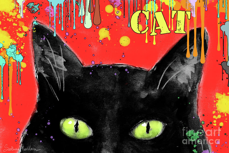 35-humorous-black-cat-painting-svetlana-novikova