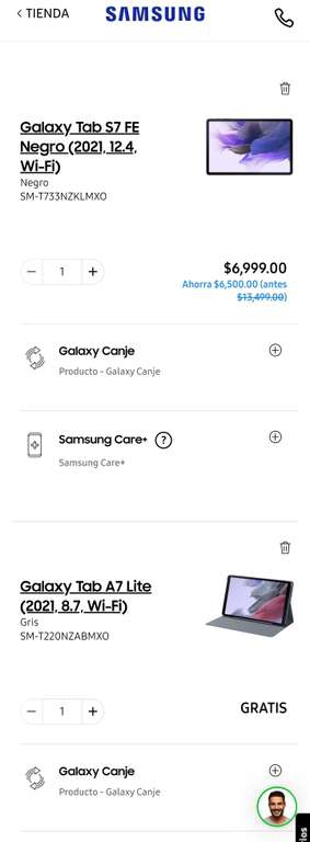 Samsung Store: Galaxy Tab S7 FE con Galaxy Tab A7 Lite de regalo