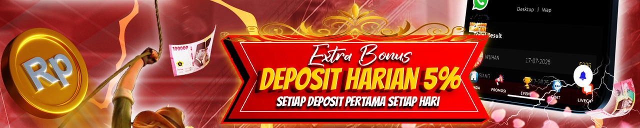 BONUS DEPOSIT 5% BERLAKU UNTUK SEMUA MEMBER - JPTOGEL77