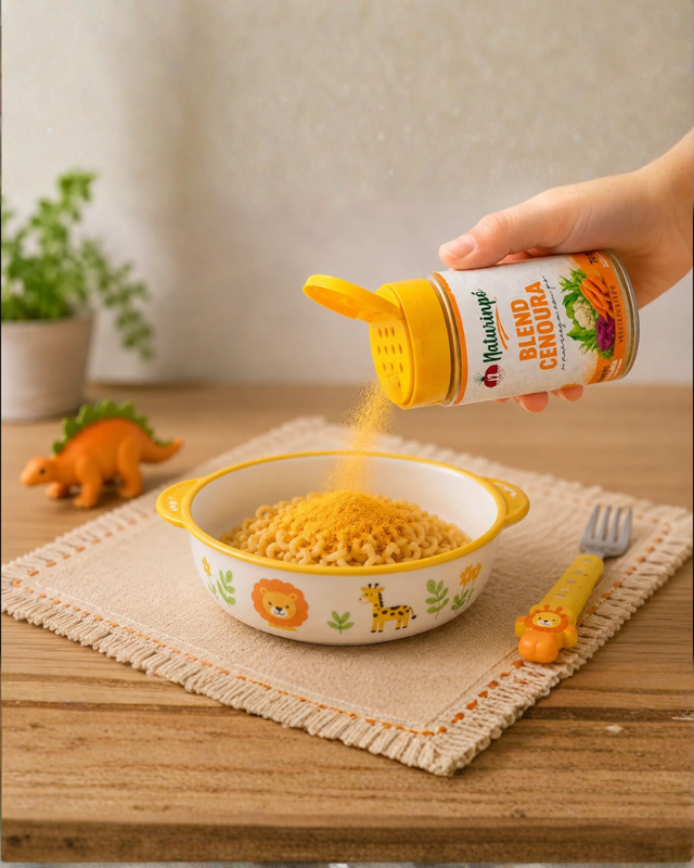 Blend de cenoura sendo adicionado a um prato