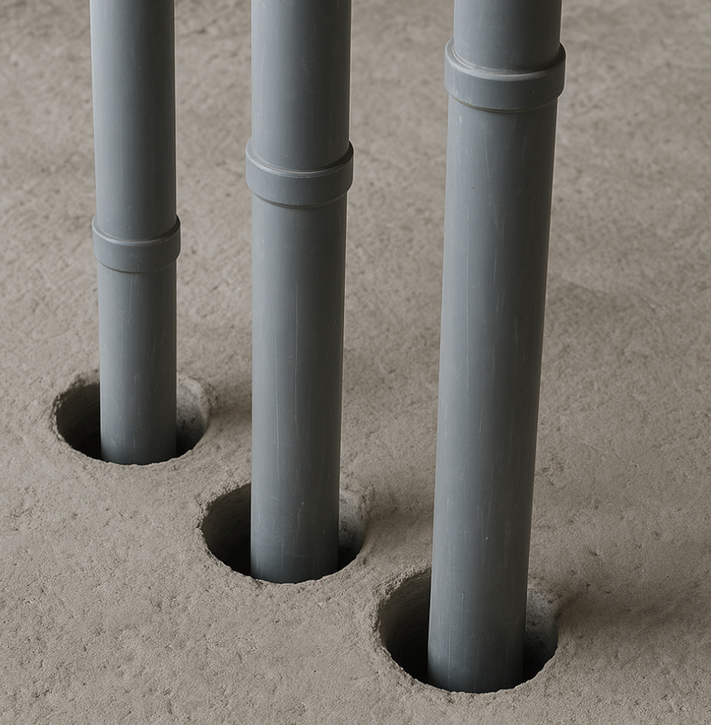 فتحات لمواسير السباكة والكهرباء