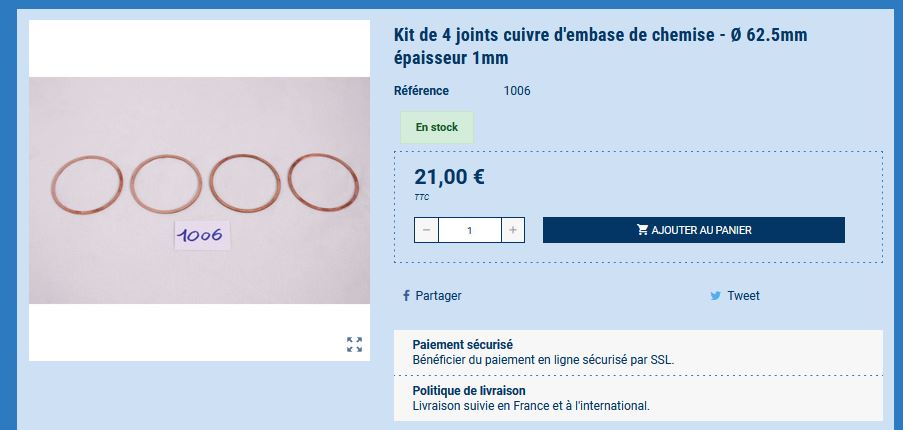 joints cuivre
