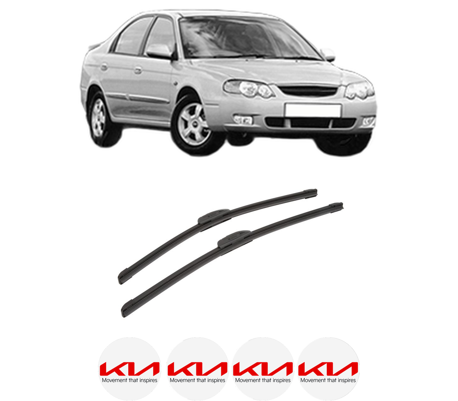 Set stergatoare auto KIA SHUMA II (FB) din 2001-2004, pentru parbriz auto, 2 bucati, Bosch Aerotwin Retrofit, din cauciuc siliconat rezistent, 4 Stickere Auto KIA