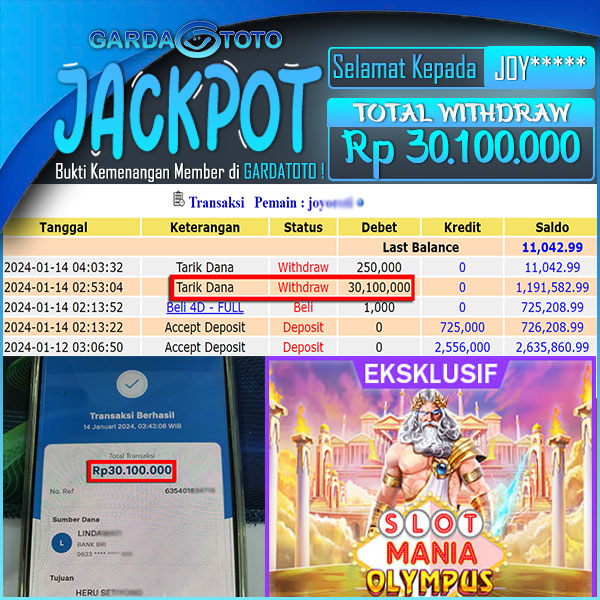 JACKPOT SLOT MAIN DI SLOT GATES OF OLYMPUS WD Rp 30.100.000,- DIBAYAR LUNASS