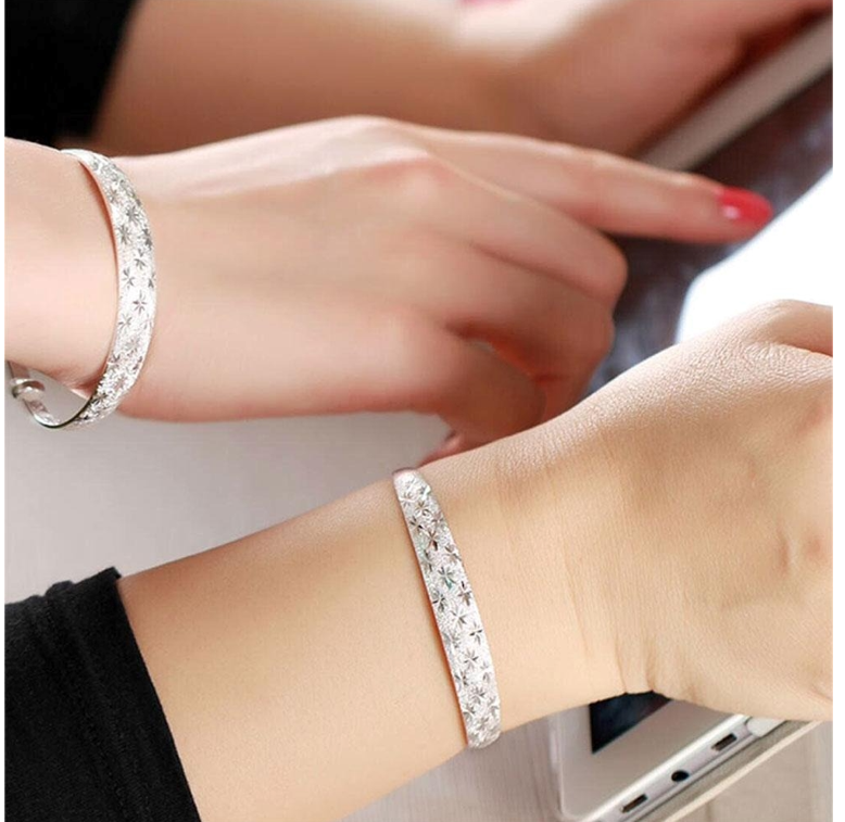 925 sterling silver bracelet bangle 7 set Of Silver Bangles,bangles for  women