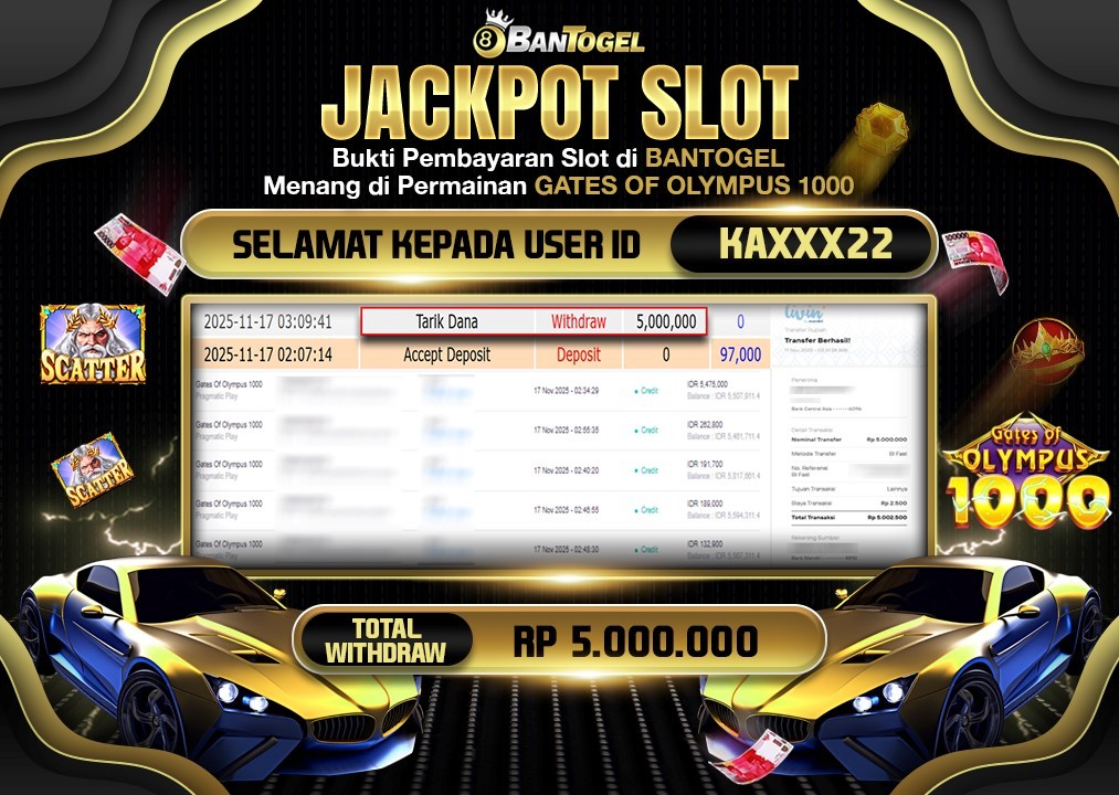 BUKTI JACKPOT LUNAS BANTOGEL