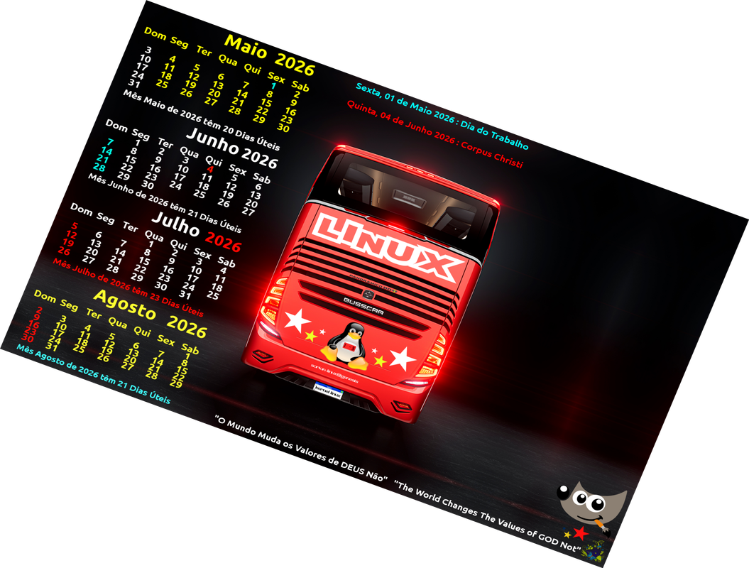 Busscar DD Panoramico NB1 Traseira Calendarios MJJA 2026 Extra Shear Rot Image Magick LINUX 000000