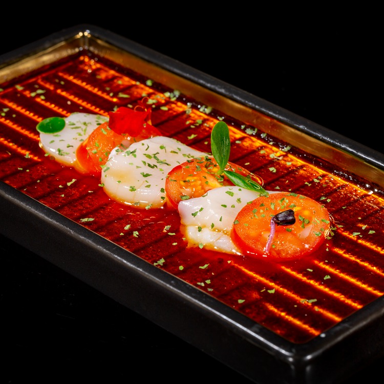 Ca7. Carpaccio cappesante caprese 3 pezzi