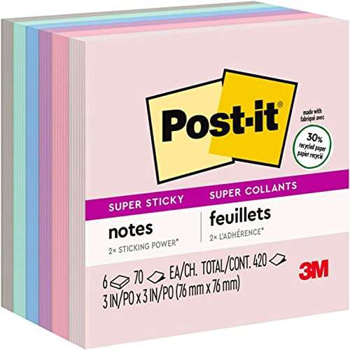 Amazon: 3M, Post-it, Notas Adhesivas, Super Sticky 
