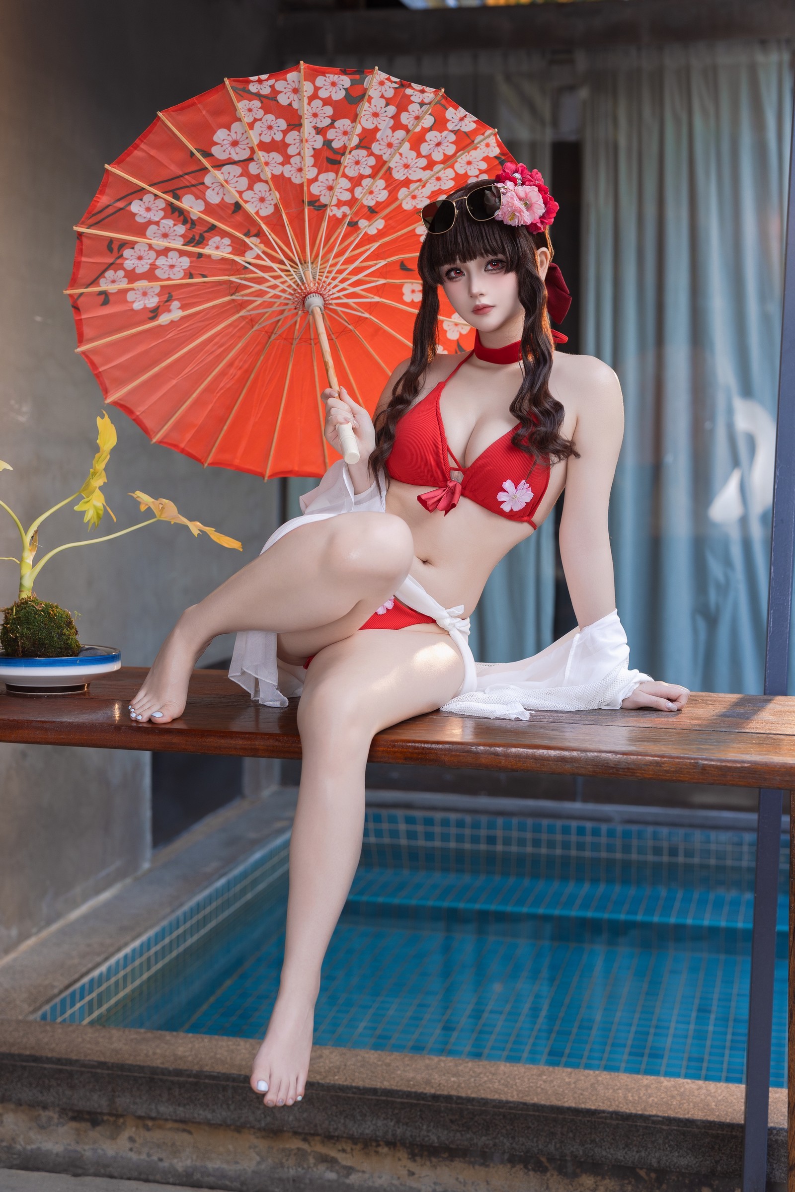 屿鱼 Yuyu 樱花泳装 Cosplay 写真合集｜季节限定（80P｜980MB）插图