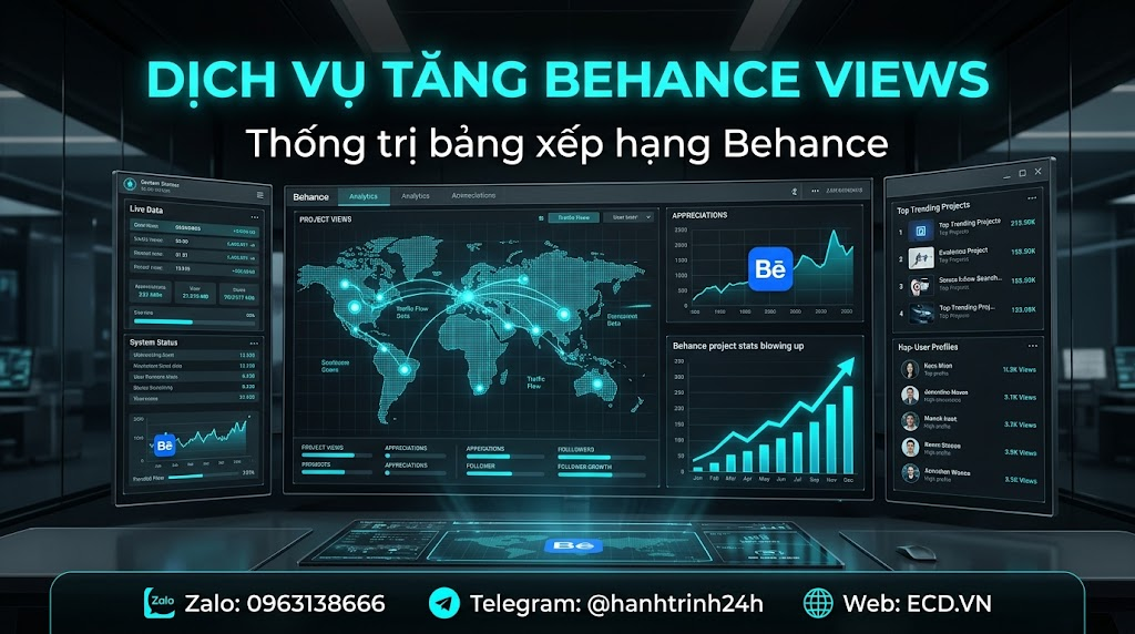 dịch vụ tăng behance views chính hãng project behance