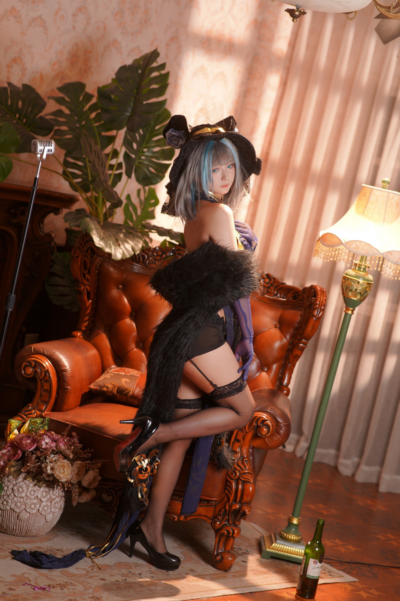 喜欢爱理吗COS二次元写真：柴郡旗袍高清图集（36P-453.8M）插图1