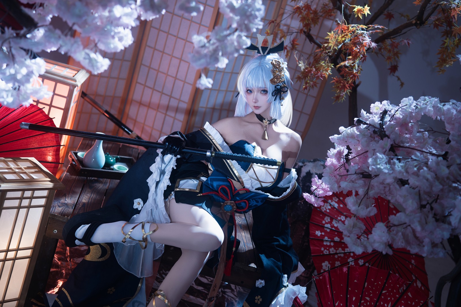 Seya-狮砸 – 原神 神里绫华·霜刃 Cos 高清写真（12P-195.6MB）插图5