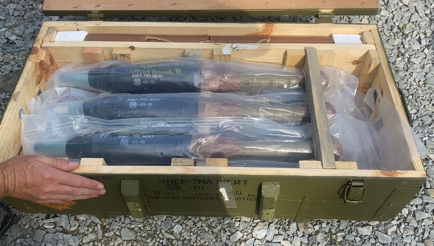 One case (6) new-production Bulgaria RPG-7 training rockets (1,000-Meters)-img-0