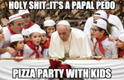 Pope pedo 13 foot pizza