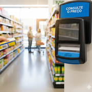 Leitor de código de barras em ação