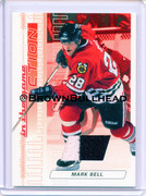 2003-04-ITG-Action-Jerseys-M-004-Mark-Bell-Chicago-Blackhawks-Ruby-500-swatch-white-black