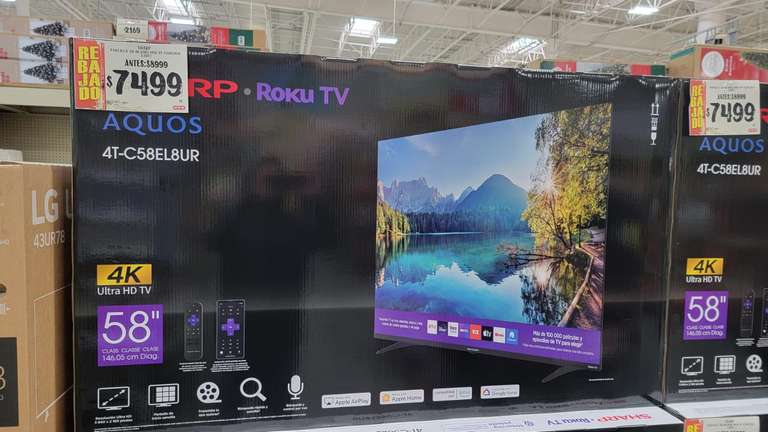 HEB: Pantalla 58 4k Roku Mod 4t-C58el8ur