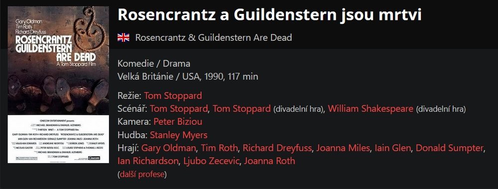 Rosencrantz a Guildenstern jsou mrtvi (1990)