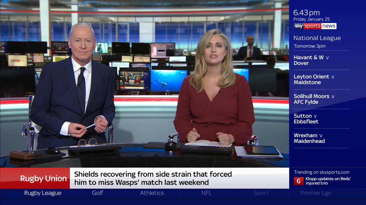 25 January - 18.00.00 - Sky Sports News At 6. A comprehensive ro