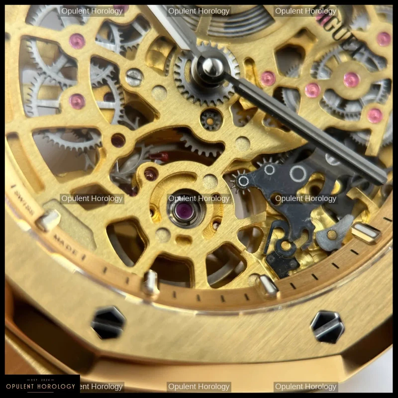 Audemars Piguet Royal Oak Jumbo Extra-Thin Openworked 16204 Rose Gold Skeleton Dial 39mm