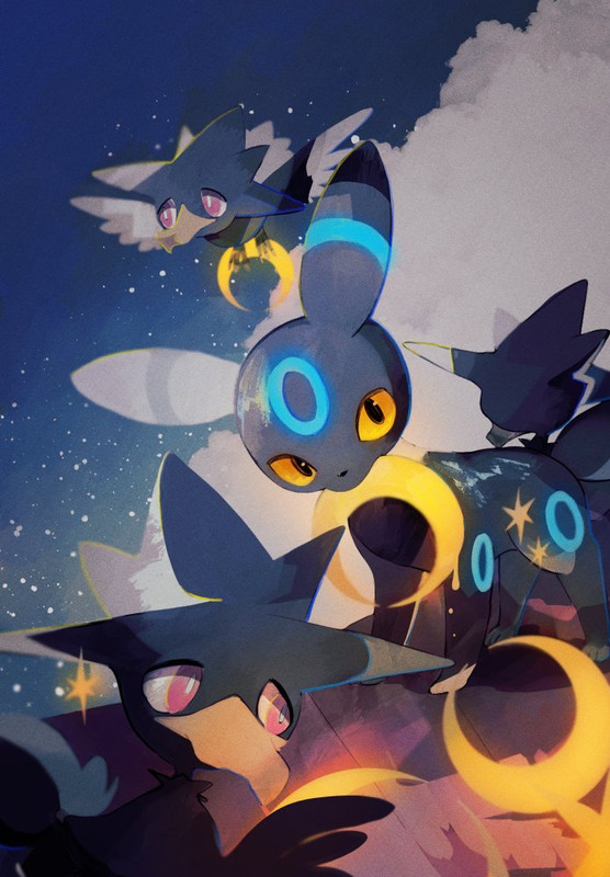 umbreon-and-murkrow-pokemon-drawn-by-li0