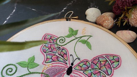 Hand Embroidery: Beginners Level: Butterfly - Part 1