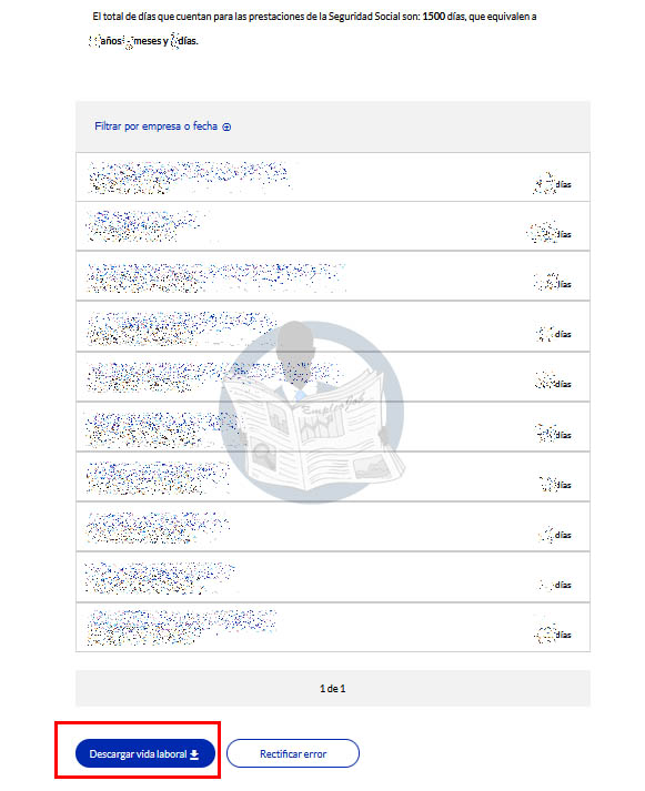 Descargar informe vida laboral online