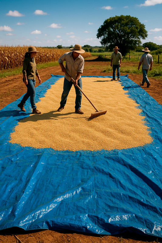 Secado de granos con lona agrícola CIKALA