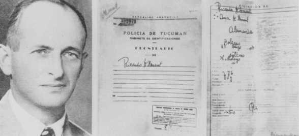 Documentos de identificación falsos usados por Adolf Eichmann mientras vivía en Argentina bajo el nombre ficticio de Ricardo Klement