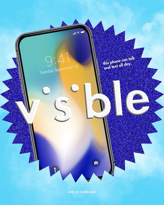 Mockup of the Visible mobile app interface