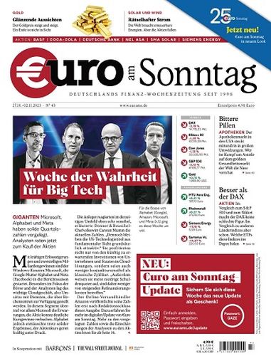 Cover: Euro am Sonntag Finanzmagazin No 43 vom 27  Oktober 2023
