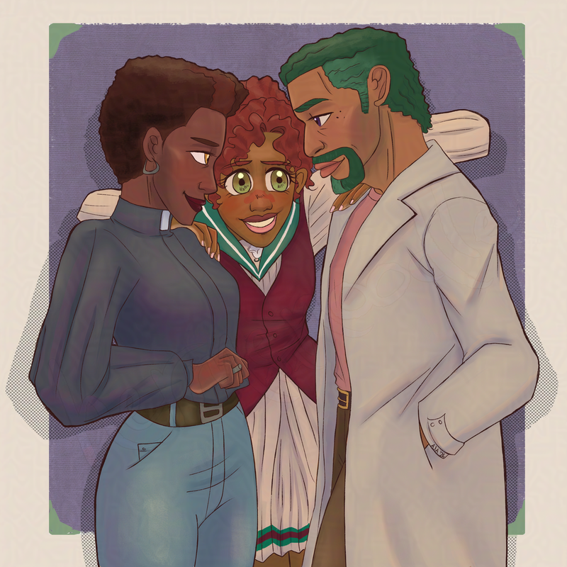 Yona, Teresa, and Leviticus, stand together with confidence and contentment.