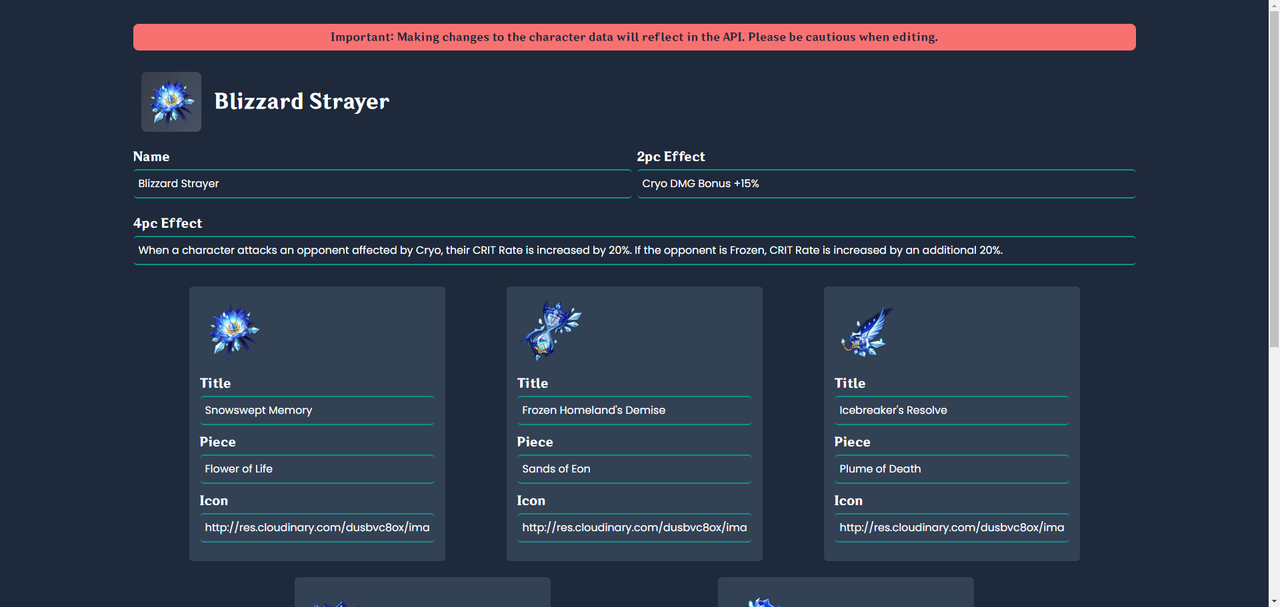 Edit artifact form