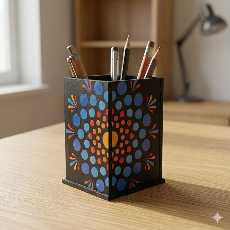 Penkraft Dot Mandala on Engraved MDF Pen stand  Hobbyist Level DIY Kit | Free video tutorial