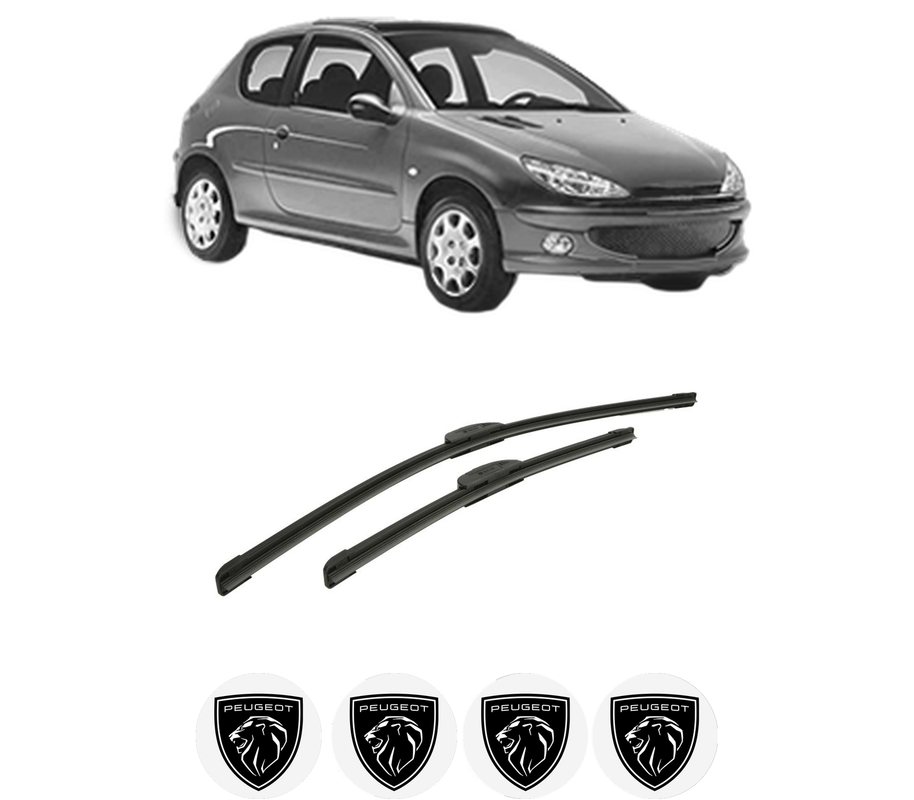 Set stergatoare auto PEUGEOT 206 Hatchback (2A/C) din 1998-2012, pentru parbriz auto, 2 bucati, Bosch Aerotwin Retrofit, din cauciuc siliconat rezistent, 4 Stickere Auto PEUGEOT