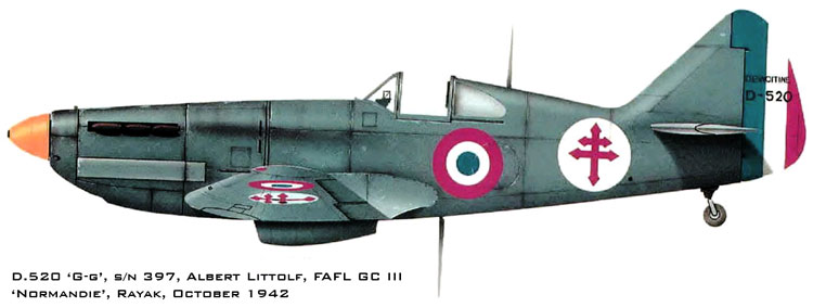 Dewoitine D.520 de Albert Littolf, Rayack, octubre de 1942