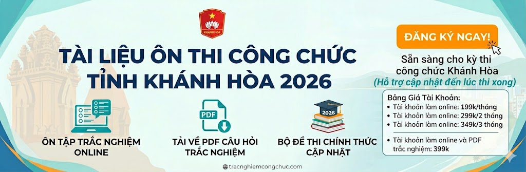 Bộ tài liệu ôn thi công chức tỉnh Khánh Hòa 2026