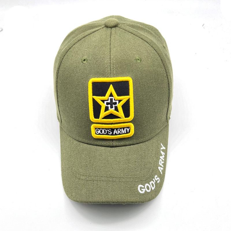 Baseball Cap religious army green hat velcro adjustable polo cap